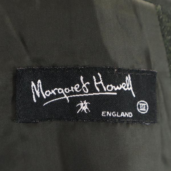 マーガレットハウエル ウールジャケット 3 グリーン系 MARGARET HOWELL レディース