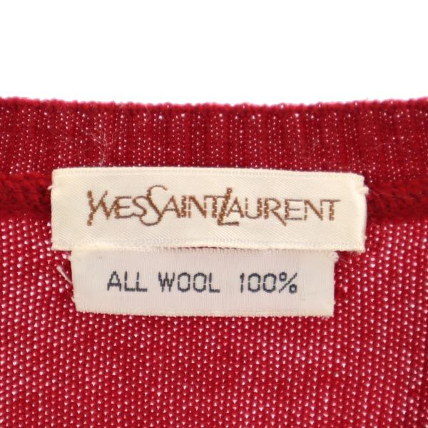 YVES SAINT LAURENT イヴサンローラン ウール 長袖 セーター 36 レッド ニット レディース