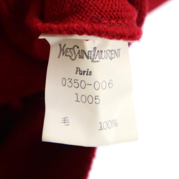 YVES SAINT LAURENT イヴサンローラン ウール 長袖 セーター 36 レッド ニット レディース