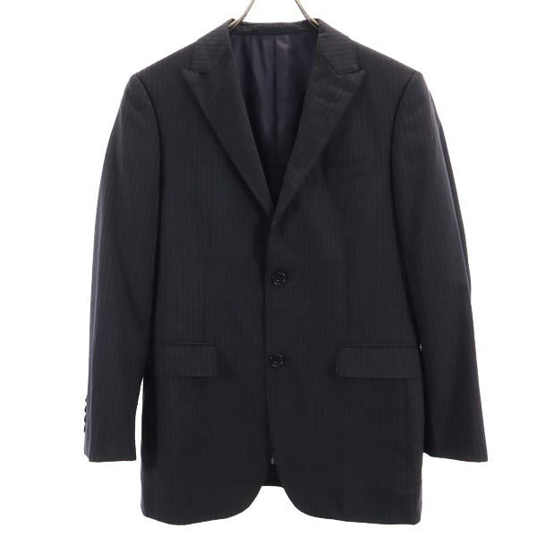 BURBERRY BLACK LABEL バーバリーブラックレーベル 三陽商会 ウール ストライプ テーラードジャケット 36R ブラック系 メンズ