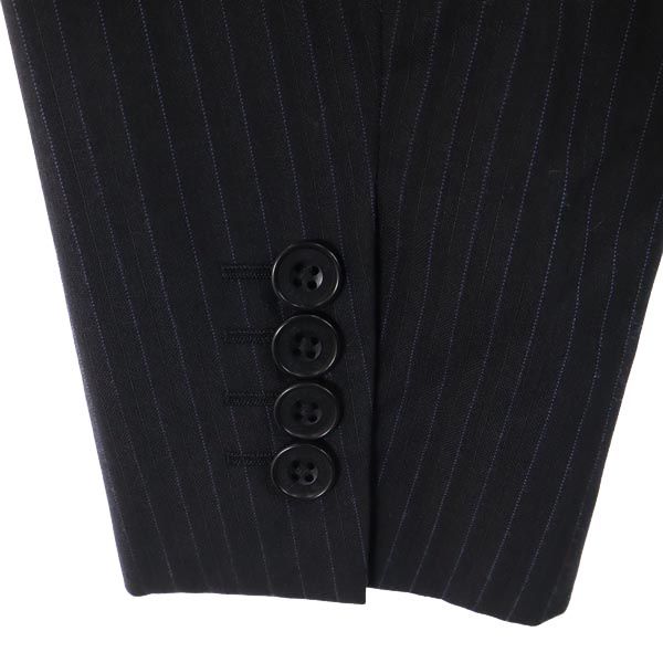 BURBERRY BLACK LABEL バーバリーブラックレーベル 三陽商会 ウール ストライプ テーラードジャケット 36R ブラック系 メンズ