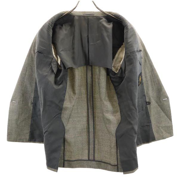LANVIN ランバン ウール グレンチェック テーラードジャケット グレー系 メンズ