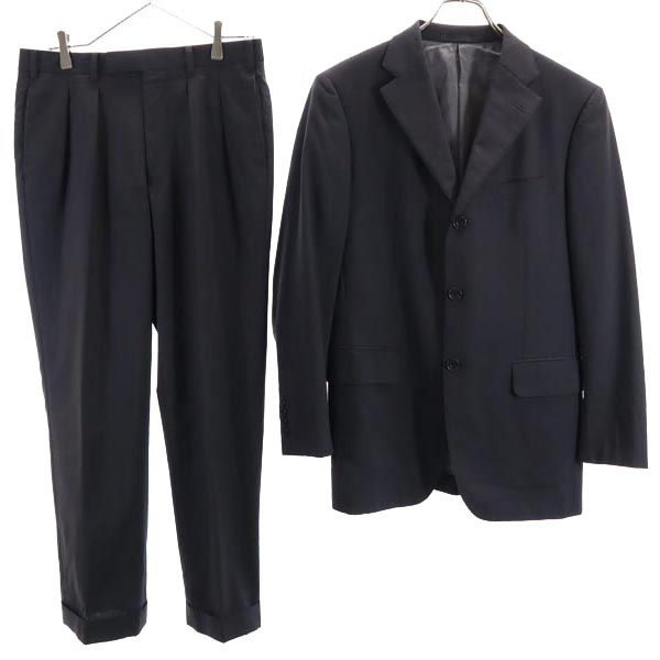 BURBERRY BLACK LABEL バーバリーブラックレーベル 三陽商会 日本製 チェック スーツ 上下 セットアップ 38R 紺系 メンズ