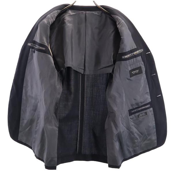 BURBERRY BLACK LABEL バーバリーブラックレーベル 三陽商会 日本製 チェック スーツ 上下 セットアップ 38R 紺系 メンズ