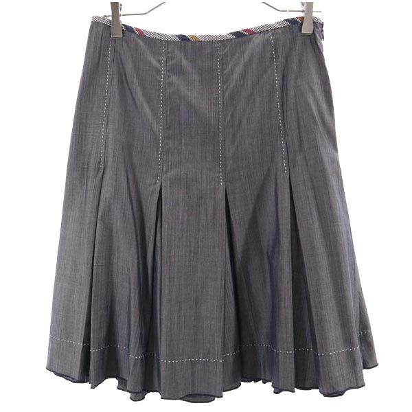 PAULE KA ポールカ シルク ウール スカートスーツ 上下 セットアップ 42 グレー系 テーラードジャケット レディース