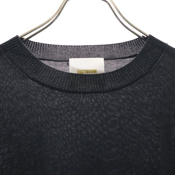 FACTOTUM ファクトタム 長袖 コットンブレンドニット セーター 36 ブラック メンズ