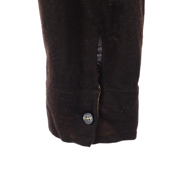 BURBERRY BLACK LABEL バーバリーブラックレーベル 三陽商会 ウール 長袖 Vネック セーター 2 ブラウン ニット レディース