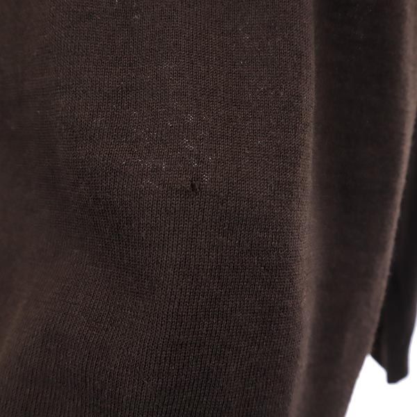 BURBERRY BLACK LABEL バーバリーブラックレーベル 三陽商会 ウール 長袖 Vネック セーター 2 ブラウン ニット レディース