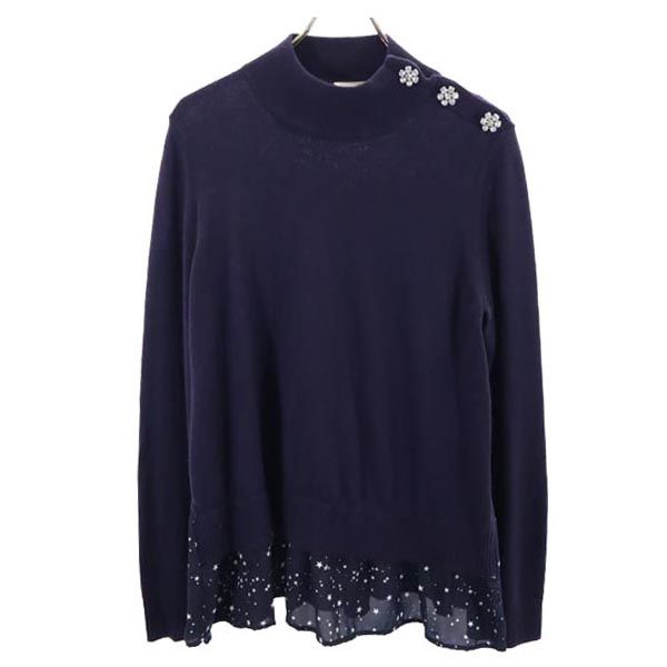 BROOME STREET kate spade ブルームストリート ケイトスペード 長袖 レイヤード セーター L ダークパープル ニット レディース