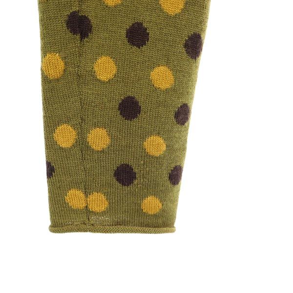 CATHERINE MALANDRINO キャサリンマランドリーノ メリノウール ドット柄 長袖 ニット カーディガン S カーキ 水玉 レディース