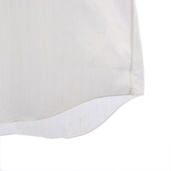 LANVIN ランバン 日本製 ストライプ柄 長袖 シャツ 41-82 ホワイト メンズ