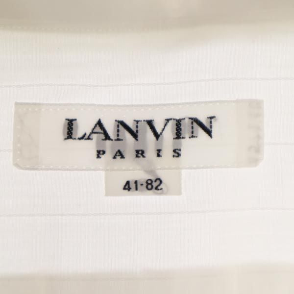 LANVIN ランバン 日本製 ストライプ柄 長袖 シャツ 41-82 ホワイト メンズ