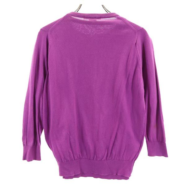 JOHN SMEDLEY ジョンスメドレー 英国製 長袖 アンサンブル パープル ニットカーディガン 半袖セーター レディース