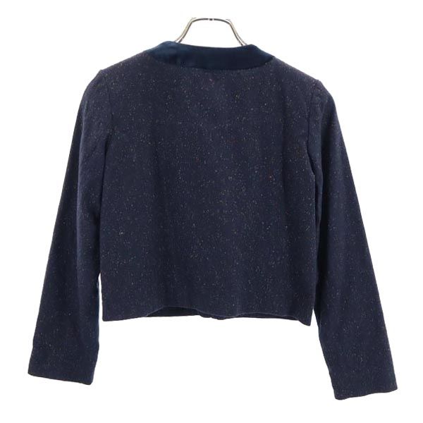 ARMANI JUNIOR アルマーニ ジュニア ノーカラージャケット 10A 142cm ネイビー系 キッズ