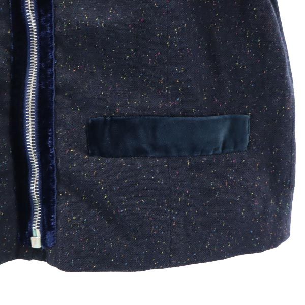 ARMANI JUNIOR アルマーニ ジュニア ノーカラージャケット 10A 142cm ネイビー系 キッズ