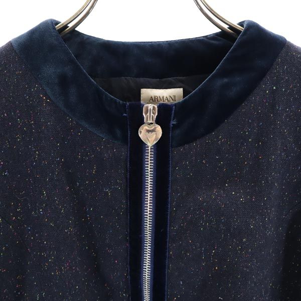 ARMANI JUNIOR アルマーニ ジュニア ノーカラージャケット 10A 142cm ネイビー系 キッズ