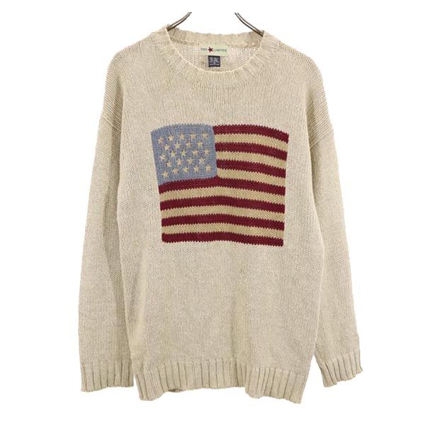 THE LIMITED ザリミティッド シルクブレンド 星条旗 長袖 ニット 16 ベージュ系 セーター レディース