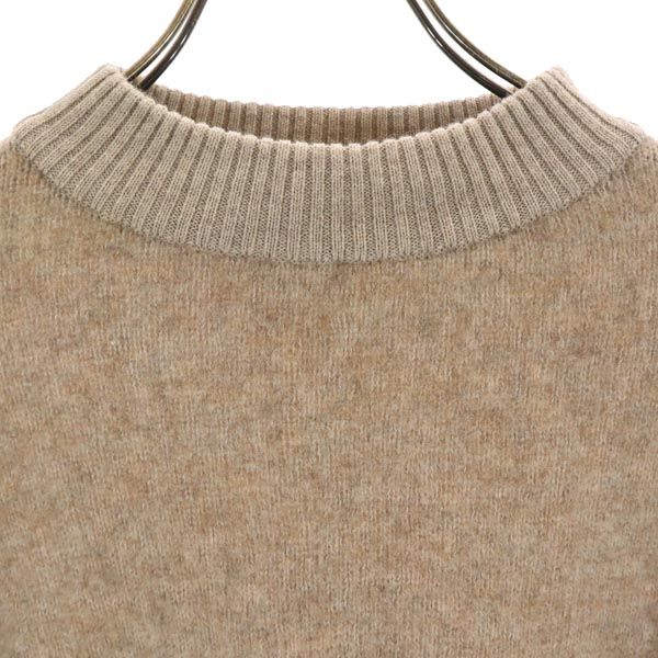 Aquascutum アクアスキュータム 日本製 ウールブレンド 長袖 ニット ベージュ系 セーター レディース