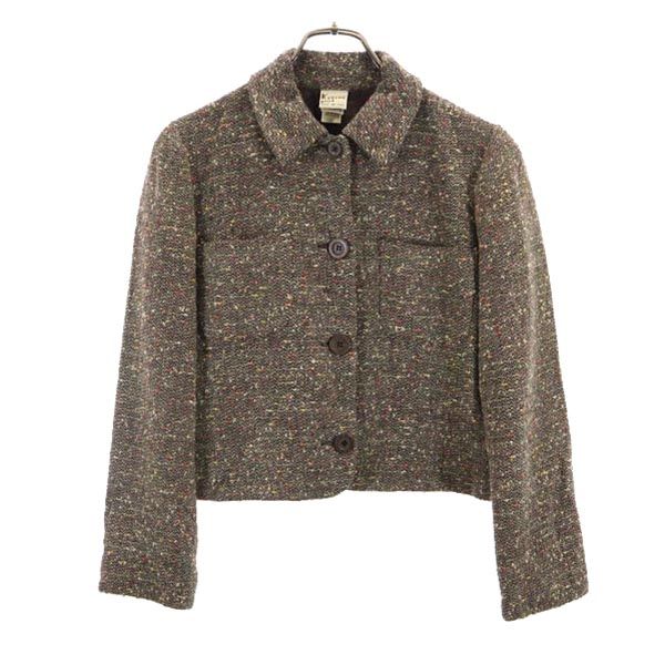 Krizia Poi クリツィア ポイ イタリア製 ウールブレンド テーラードジャケット 40 ブラック系 レディース