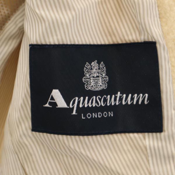Aquascutum アクアスキュータム 日本製 ボアジャケット 3F アイボリー系 レディース