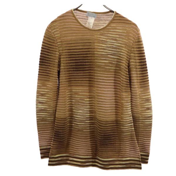 Missoni ミッソーニ イタリア製 ウールブレンド 総柄 長袖 ニット 42 ブラウン系 セーター レディース