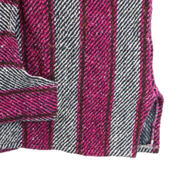 オールド 90s ストライプ柄 長袖 メキシカン パーカー ピンク 他 OLD レディース