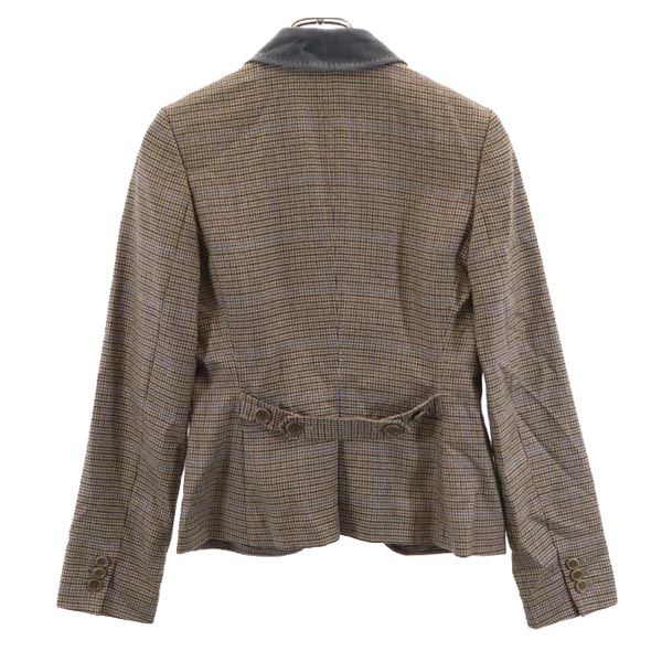 Paul Smith ポールスミス ウール グレンチェック柄 テーラードジャケット 38 ブラウン系 ブレザー レディース