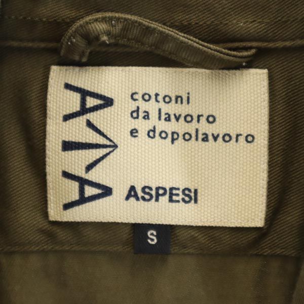 アスペジ 長袖 ミリタリーシャツ S カーキ ASPESI メンズ