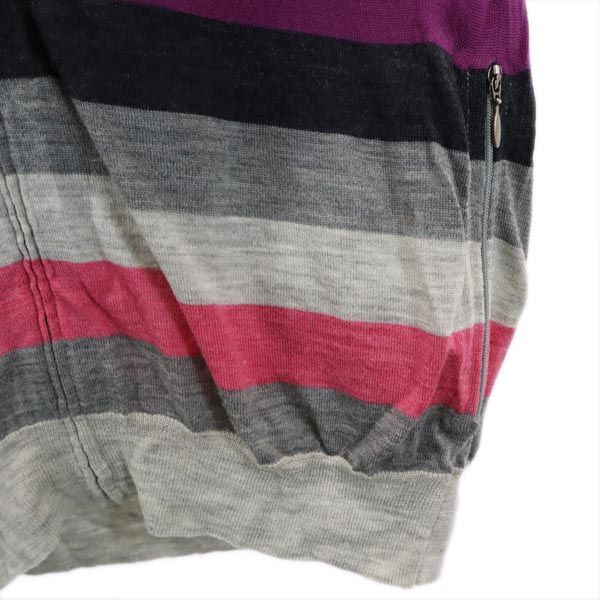 HG エイチジー ボーダー柄 長袖 ニット ジップパーカー M メンズ