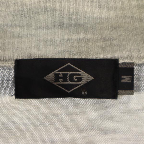 HG エイチジー ボーダー柄 長袖 ニット ジップパーカー M メンズ