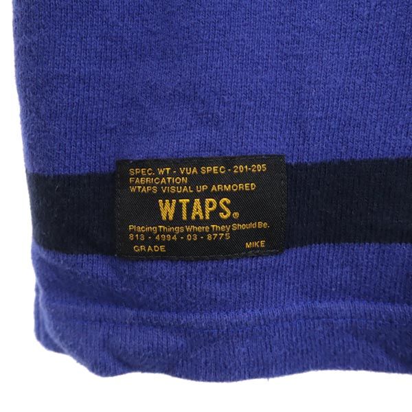 ダブルタップス 日本製 ボーダー柄 長袖 Tシャツ M ネイビー系 WTAPS ロンT メンズ