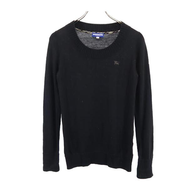 BURBERRY BLUE LABEL バーバリーブルーレーベル 三陽商会 ウール 長袖 ニット 38 ブラック セーター レディース