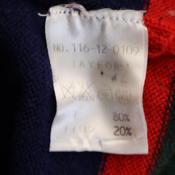 Jay for ジェイフォー シップス別注 スコットランド製 ウールブレンド ボーダー柄 長袖 ニット 深緑 セーター メンズ