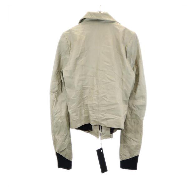 EKAM エーカム シープスキン レザージャケット L ライトグレー 羊革 レディース