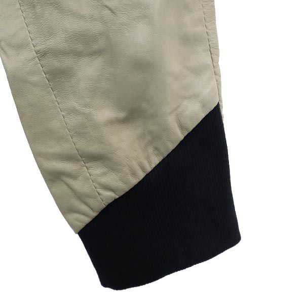 EKAM エーカム シープスキン レザージャケット L ライトグレー 羊革 レディース