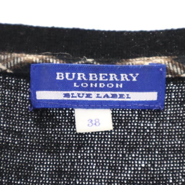 BURBERRY BLUE LABEL バーバリーブルーレーベル 三陽商会 長袖 リボン ワンピース 38 ブラック系 レディース