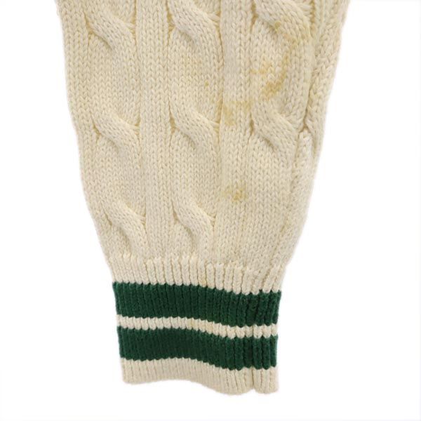 Polo by Ralph Lauren ポロバイラルフローレン 長袖 Vネック ニット 160 ホワイト系 セーター ロゴ ワッペン 開襟 キッズ