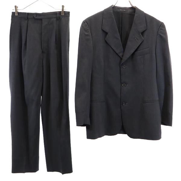 Emporio Armani エンポリオアルマーニ イタリア製 ウール スーツ 上下 セットアップ 48／46 グレー系 テーラードジャケット メンズ