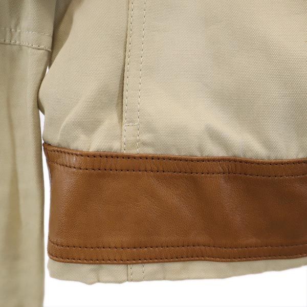 Michael Kors マイケルコース 山羊革 レザー 切替 ジャケット 4 ベージュ レザー レディース