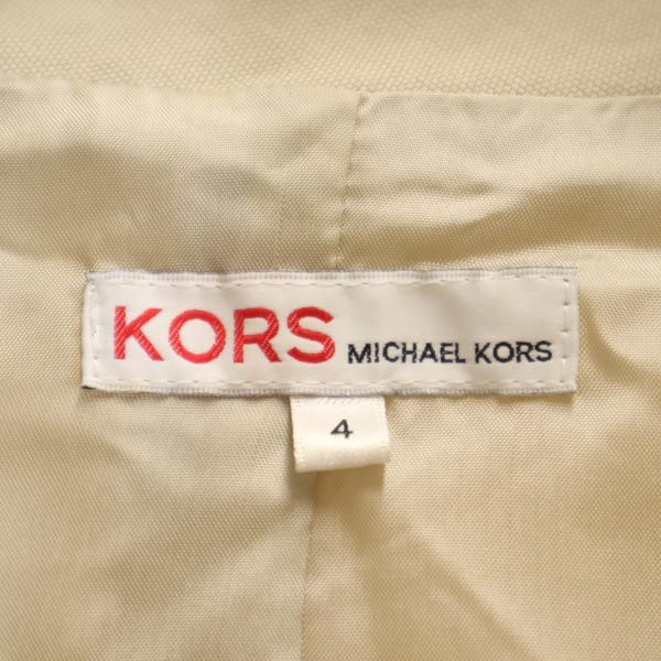 Michael Kors マイケルコース 山羊革 レザー 切替 ジャケット 4 ベージュ レザー レディース