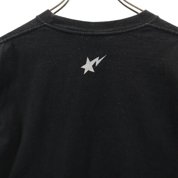 A BATHING APE アベイシングエイプ プリント 長袖 Tシャツ S ブラック系 ロンT 星 メンズ