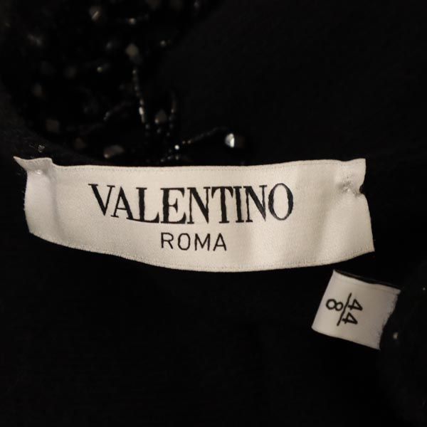 VALENTINO ヴァレンティノ イタリア製 カシミヤブレンド 長袖 ニット 44 ブラック系 ビーズ セーター レディース