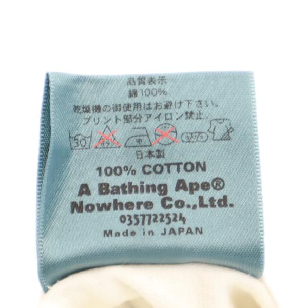 A BATHING APE アベイシングエイプ 日本製 長袖 Tシャツ S ホワイト系 ロンT メンズ