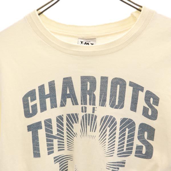 TMT ティーエムティー プリント 長袖 Tシャツ L ベージュ系 ロンT メンズ