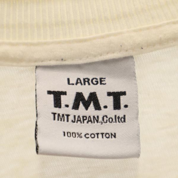 TMT ティーエムティー プリント 長袖 Tシャツ L ベージュ系 ロンT メンズ