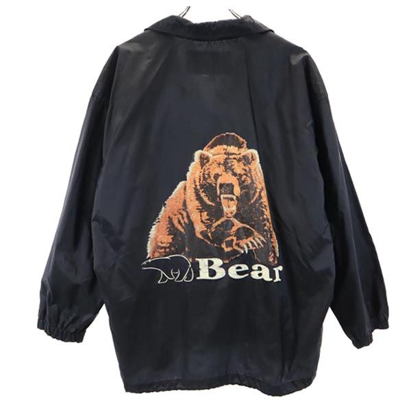 Bear ベアー 90s オールド バックプリント コーチジャケット M ブラック メンズ