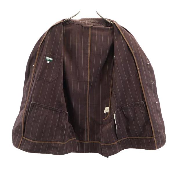 Paul Smith JEANS ポールスミスジーンズ ストライプ柄 テーラードジャケット L ブラウン メンズ