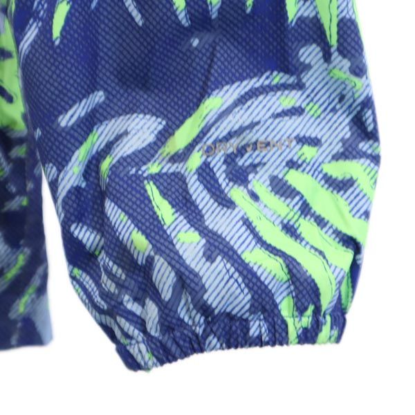 THE NORTH FACE ザノースフェイス ボーイズ 総柄 アウトドアジャケット S(7/8) ブルー系 フード 裏メッシュ地 キッズ