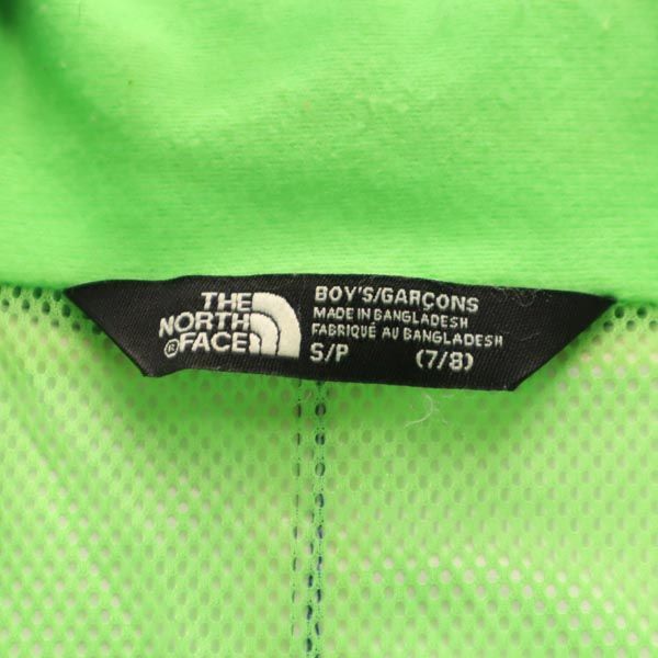 THE NORTH FACE ザノースフェイス ボーイズ 総柄 アウトドアジャケット S(7/8) ブルー系 フード 裏メッシュ地 キッズ