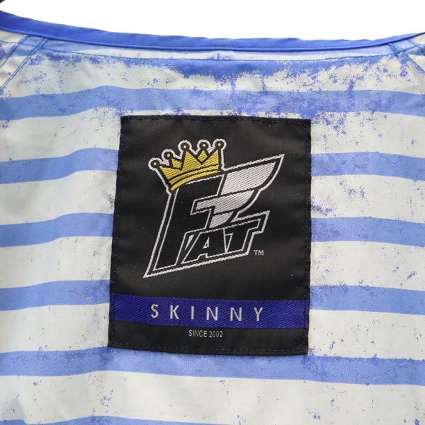 FAT エフエーティー ナイロンジャケット SKINNY ブルー フード 裏ボーダー メンズ